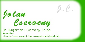jolan cserveny business card